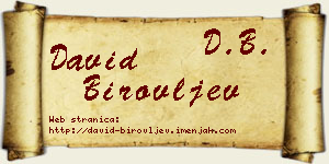 David Birovljev vizit kartica